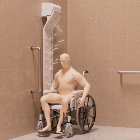 Przyjemne osuszanie dla osób na wózkach inwalidzkich